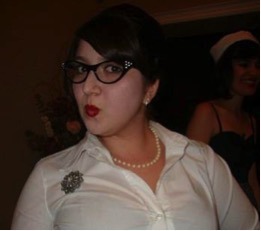 Dina dressed as a librarian for Hallowe’en