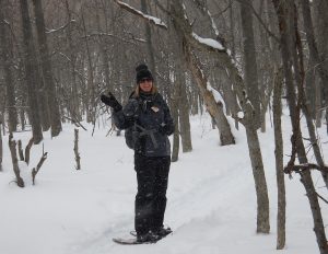 Jennifer Thomas snowshoeing