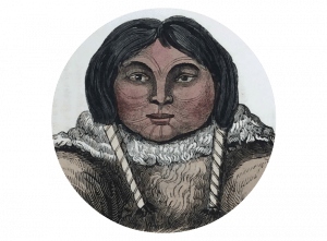 Artistic representation of an Inuit woman from a 19th-century source.