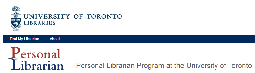 Logo for University of Toronto Personal Librarian program