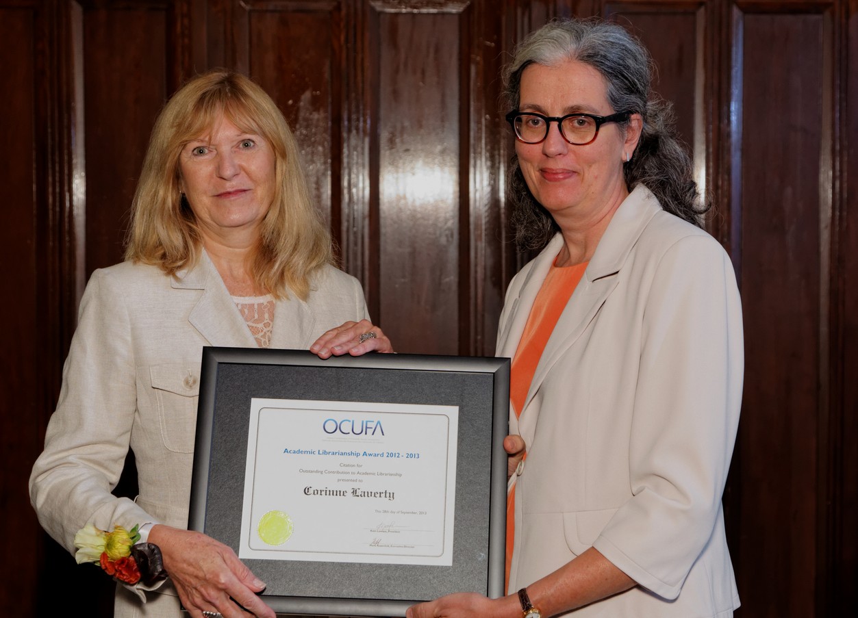 Dr. Cory Laverty (left) and OCUFA President Catherine Bruce