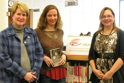 Rebecca Graham (left), U of G's Chief information Officer and Chief Librarian, author Alison Pick, and Pam Jacobs, Information Resources Librarian at the 2014 Campus Author event