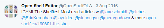 ICYMI The Shelfies! Most read articles w @janeschmidt @etches @ErinKernohan @jayeldee @siuhongyu @merrygodown & more http://www.open-shelf.ca/160801-the-shelfies/ …