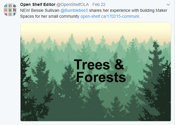 NEW Bessie Sullivan @Bumblebee5 shares her experience with building Maker Spaces for her small community http://www.open-shelf.ca/170215-communities-making/ …